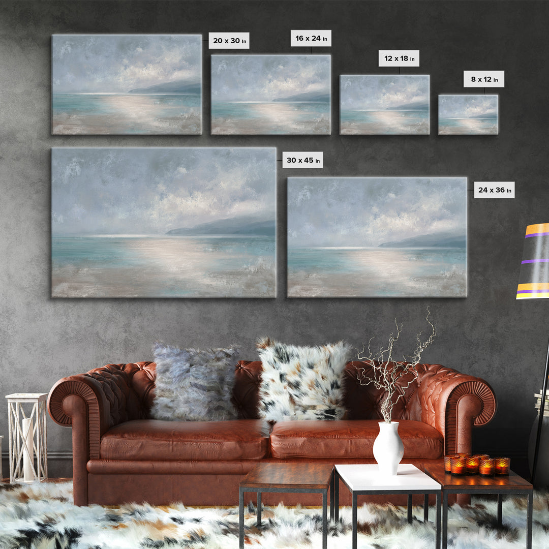 Ocean Horizon with Meditative Stillness Canvas Print, Meditation Art, Contemporary Art, Living Room Decor, Stillness, MED-3x2-46