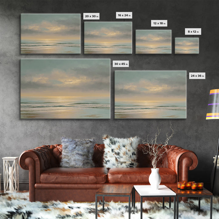 Ocean Horizon with Meditative Stillness Canvas Print, Meditation Art, Zen Home Decor, Living Room Decor, Fine Art, Stillness, MED-3x2-94