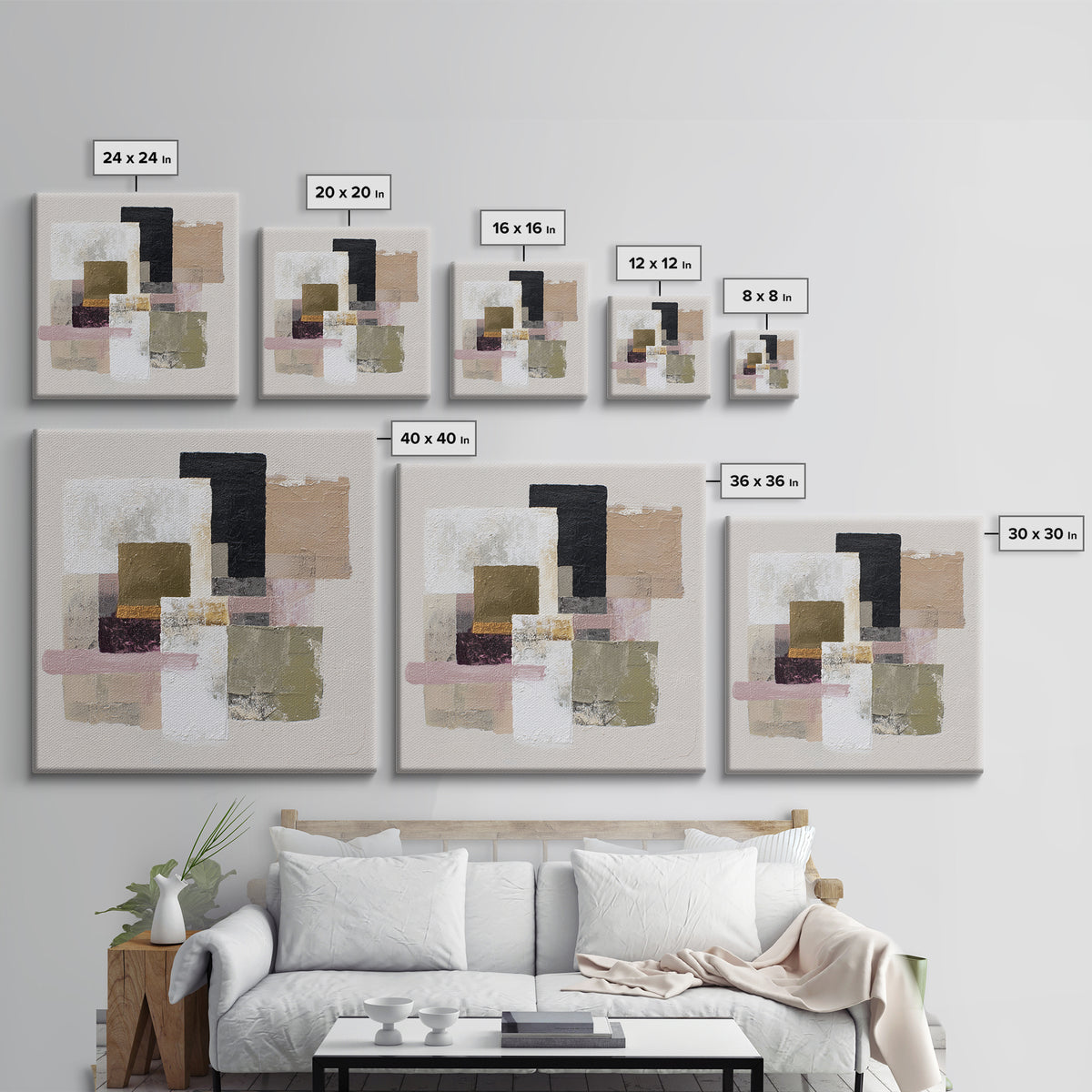 Quiet Stone Stack Framed Canvas Print, Minimalist Art, Movie Poster, Living Room Decor, Abstract Art, Minimal, Modern Wall Art, MIN-1x1-11
