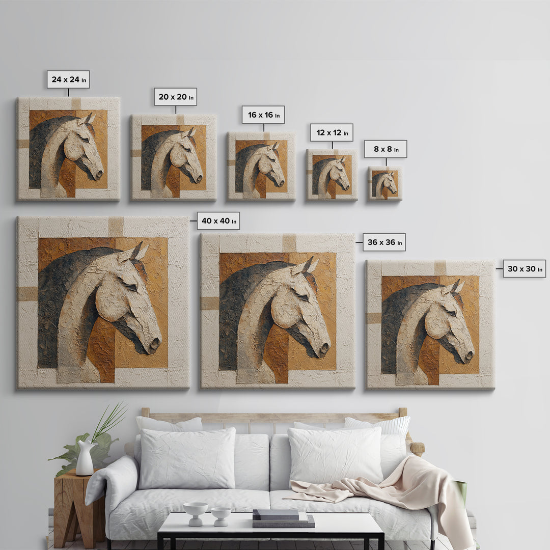 Minimal Horse Contour Canvas Print, Minimalist Art, Living Room Decor, Fine Art, Minimal, Modern Decor, Fine Art Print, MIN-1x1-18