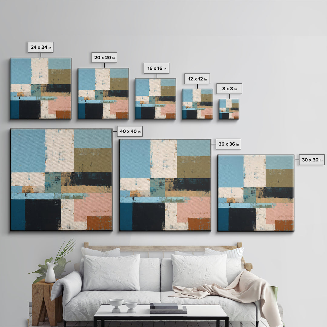 Simple Blue Horizon Canvas Print, Minimalist Art, Modern Art, Living Room Decor, Fine Art, Minimal, Minimalist Decor, MIN-1x1-30
