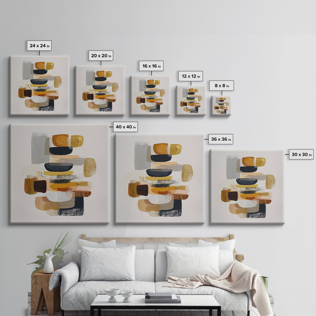 Quiet Stone Stack Canvas Print, Minimalist Art, Printable Art, Living Room Decor, Abstract Art, Minimal, Neutral Decor, MIN-1x1-35