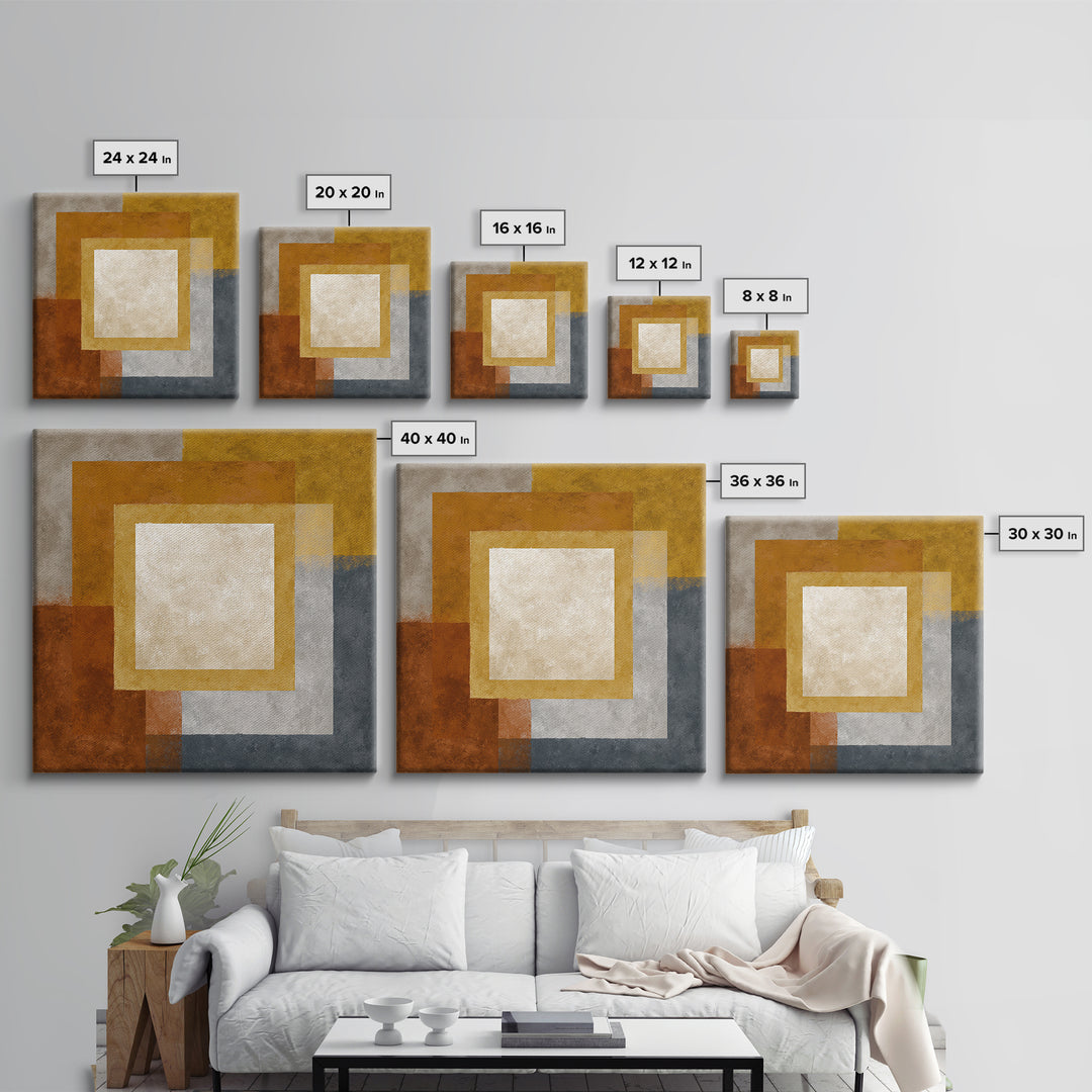 Calm Rectangle Composition Framed Canvas Print, Minimalist Art, Modern Wall Art, Living Room Decor, Abstract Art, Minimal, MIN-1x1-72
