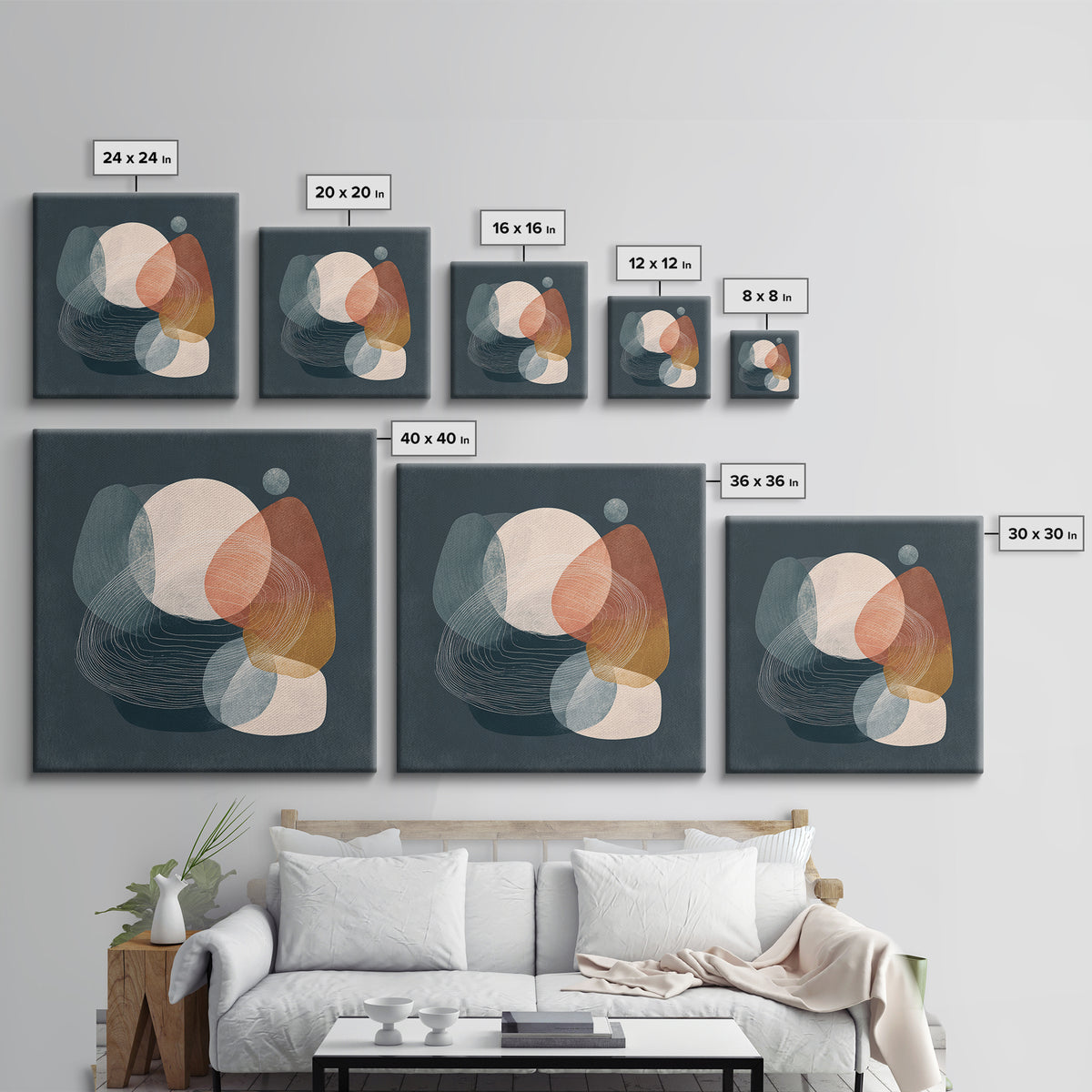 Minimal Abstract Wave Line Canvas Print, Minimalist Art, Minimalist Decor, Living Room Decor, Minimal, Digital Wall Art, MIN-1x1-85