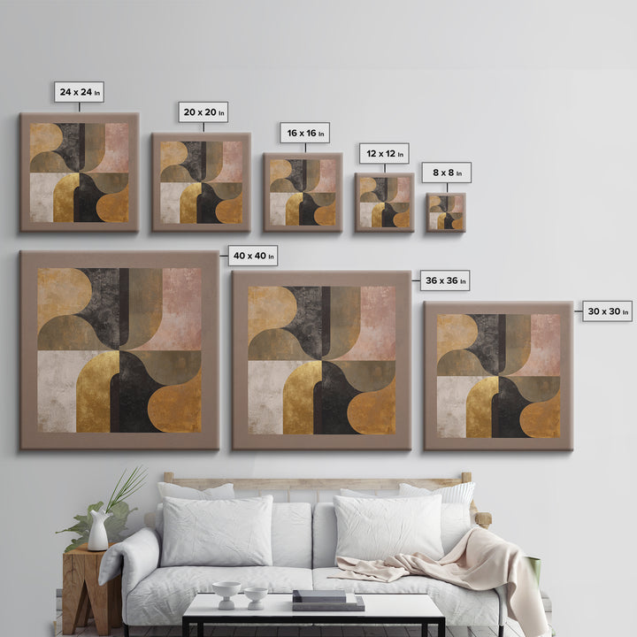 Single Gold Line Curve on Charcoal Canvas Print, Minimalist Art, Contemporary Art, Living Room Decor, Abstract Art, Minimal, MIN-1x1-89