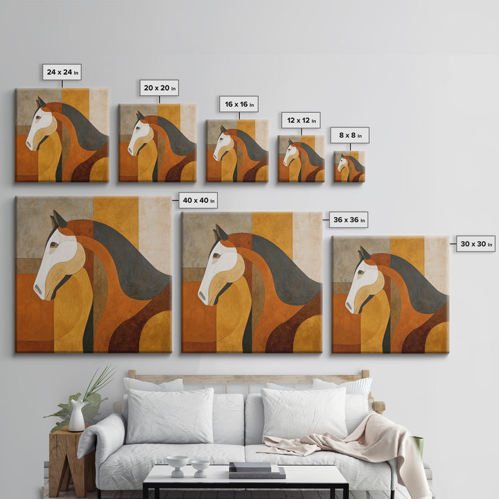 Minimal Horse Contour Canvas Print, Minimalist Art, Neutral Decor, Living Room Decor, Fine Art, Minimal, Home Decor, Poster, MIN-1x1-90