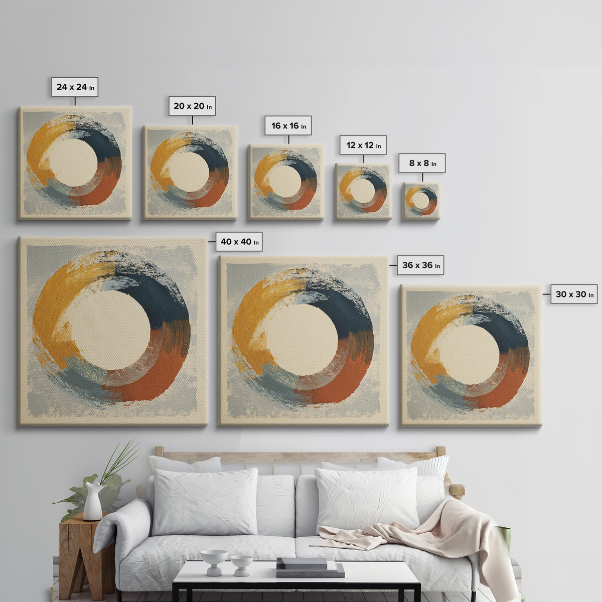 Single Brushstroke Circle Canvas Print, Minimalist Art, Modern Decor, Living Room Decor, Fine Art, Minimal, Poster, Wall Decor, MIN-1x1-94