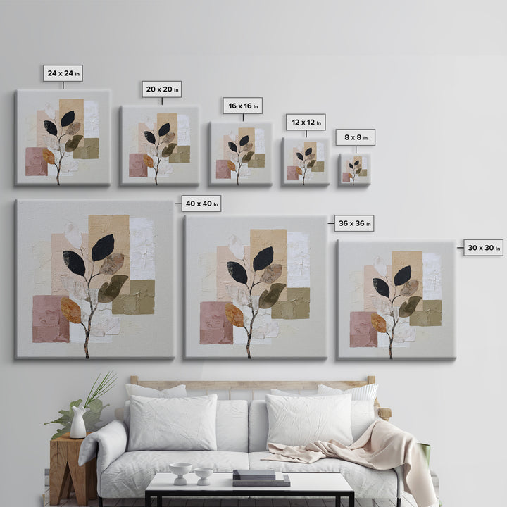 Minimal Branch Silhouette Canvas Print, Minimalist Art, Art, Living Room Decor, Oil Painting, Minimal, Canvas Tote Bag, MIN-1x1-99