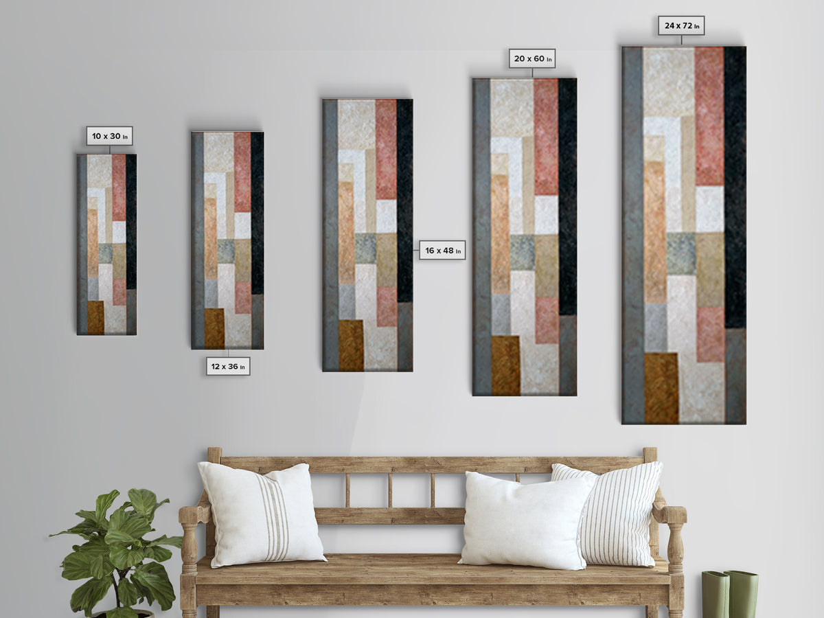 Calm Rectangle Composition Canvas Print, Minimalist Art, Wall Art, Living Room Decor, Oil Painting, Minimal, Large Wall Art, MIN-1x3-12