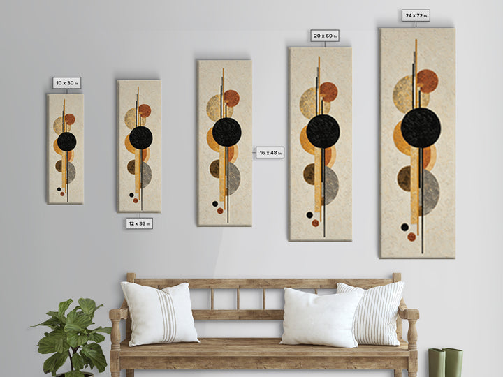 Single Black Circle on Warm Ivory Ground Canvas Print, Minimalist Art, Minimalist Decor, Living Room Decor, Fine Art, Minimal, MIN-1x3-13