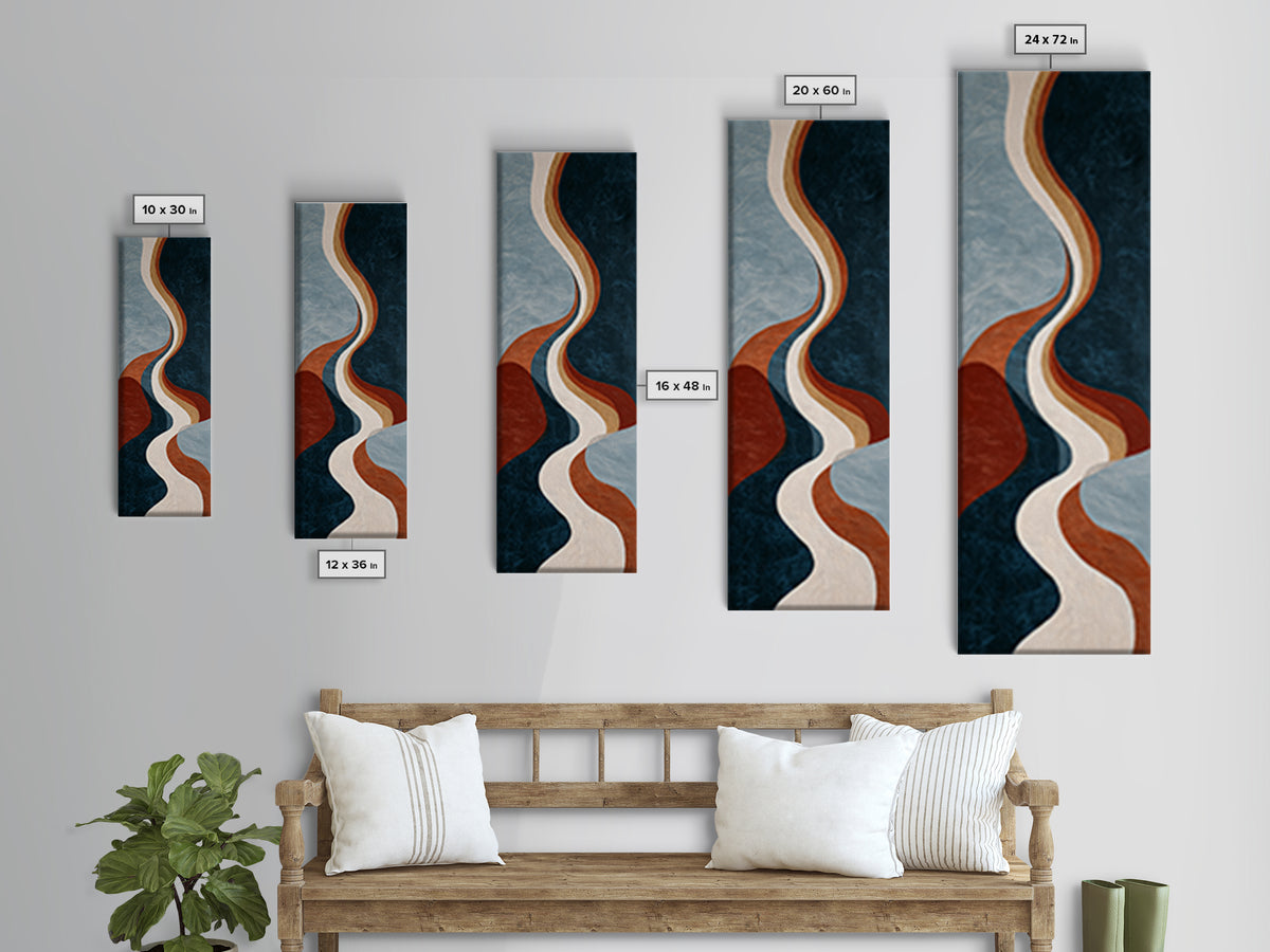 Minimal Abstract Wave Line Canvas Print, Minimalist Art, Printables, Living Room Decor, Abstract Art, Minimal, Boho Wall Art, MIN-1x3-25