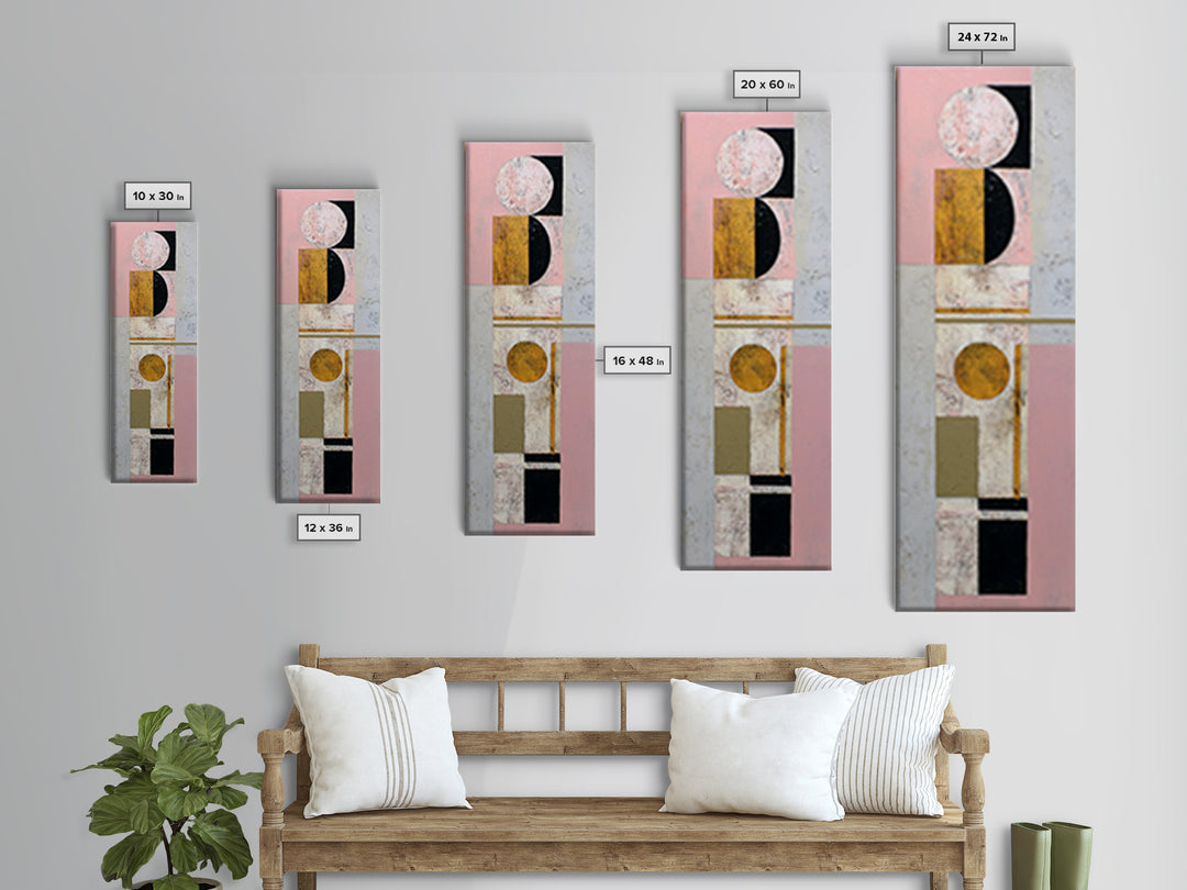 Simple Geometric Sun Canvas Print, Minimalist Art, Boho, Living Room Decor, Abstract Art, Minimal, Abstract Painting, MIN-1x3-27