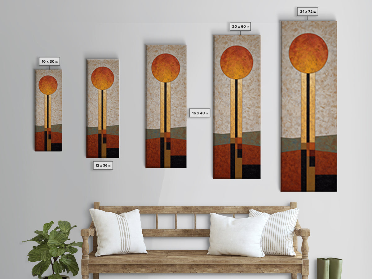 Simple Geometric Sun Framed Canvas Print, Minimalist Art, Printable Wall Art, Living Room Decor, Abstract Art, Minimal, MIN-1x3-3
