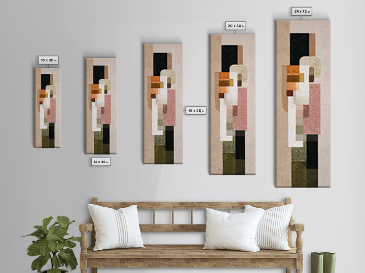 Calm Rectangle Composition Framed Canvas Print, Minimalist Art, Digital Prints, Living Room Decor, Fine Art, Minimal, MIN-1x3-36