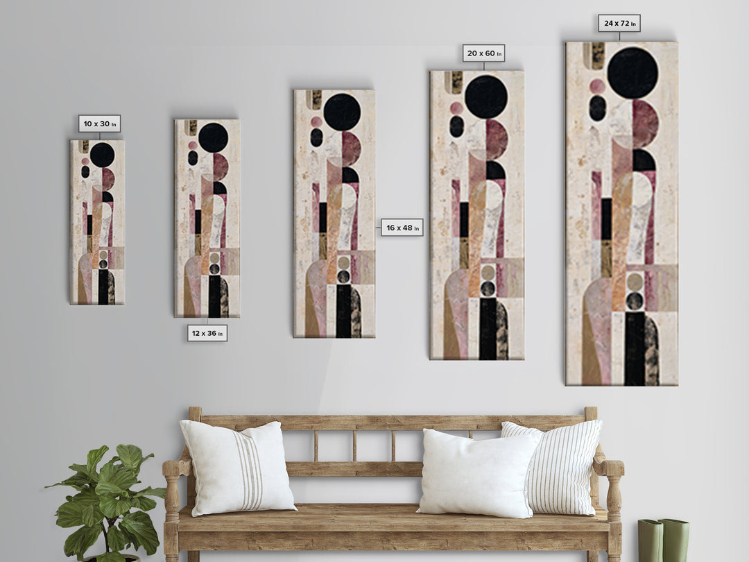 Single Black Circle on Warm Ivory Ground Canvas Print, Minimalist Art, Minimalist Decor, Living Room Decor, Fine Art, Minimal, MIN-1x3-37