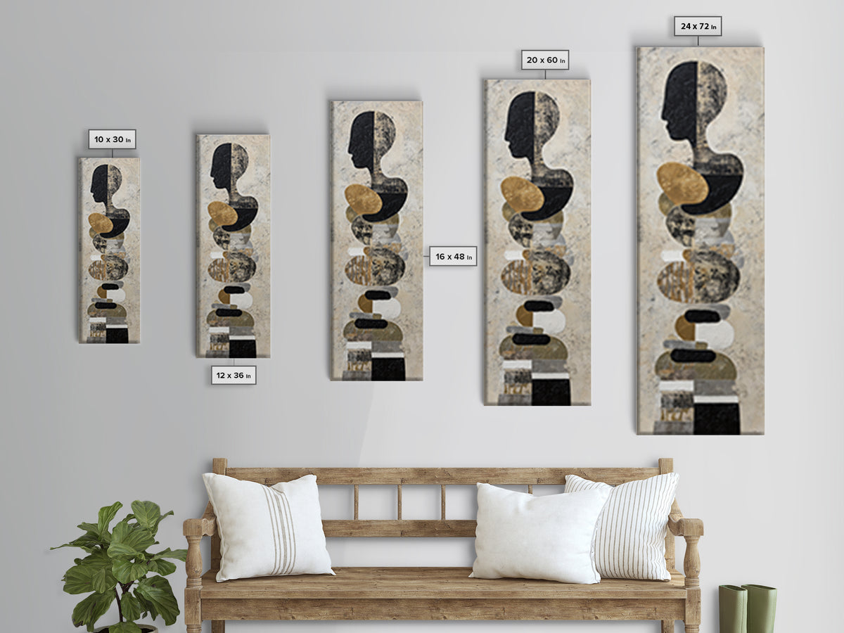 Single Gold Line Curve on Charcoal Canvas Print, Minimalist Art, Fine Art Print, Living Room Decor, Abstract Art, Minimal, MIN-1x3-5