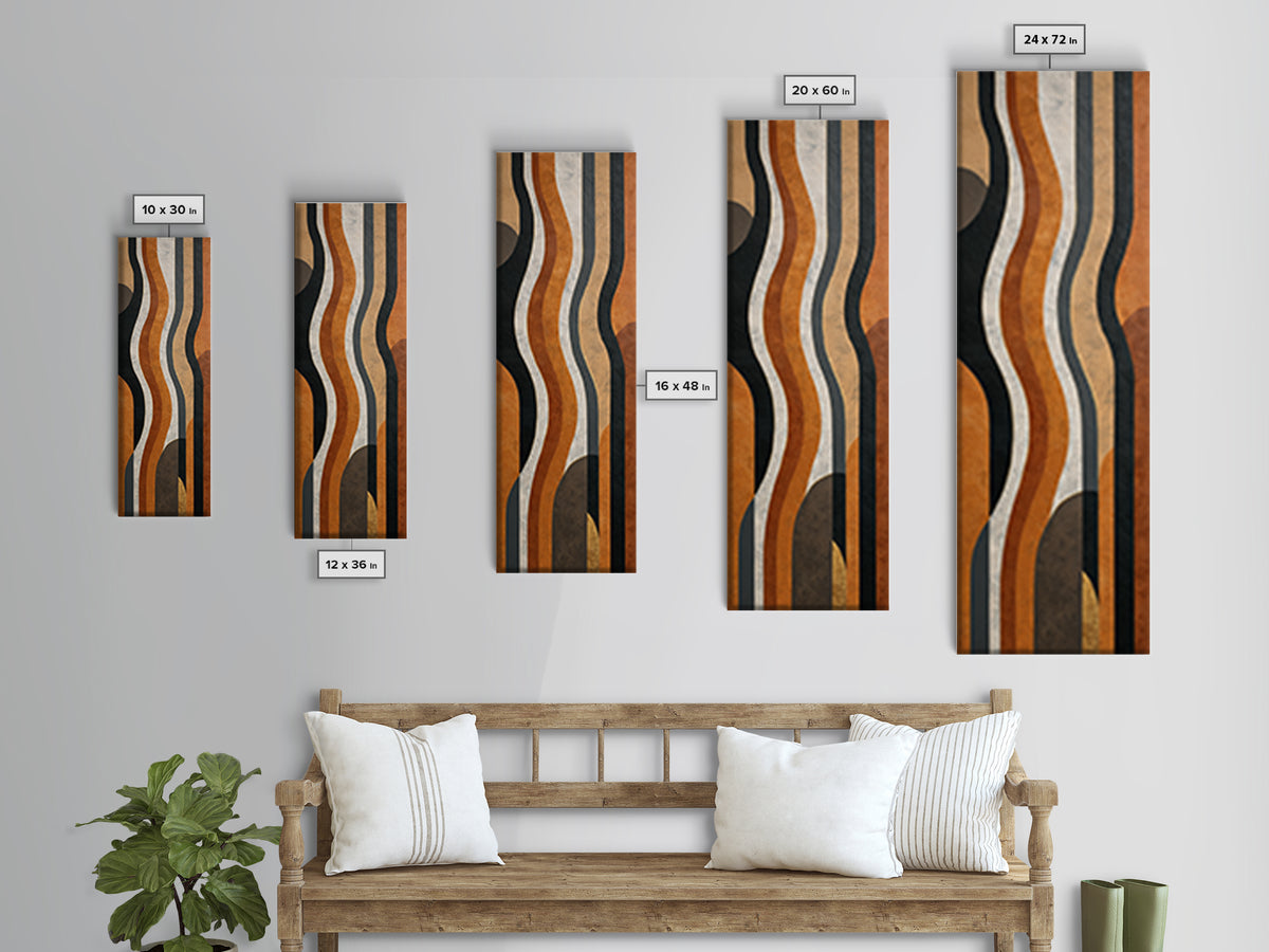 Single Gold Line Curve on Charcoal Framed Canvas Print, Minimalist Art, Living Room Decor, Abstract Art, Minimal, MIN-1x3-53