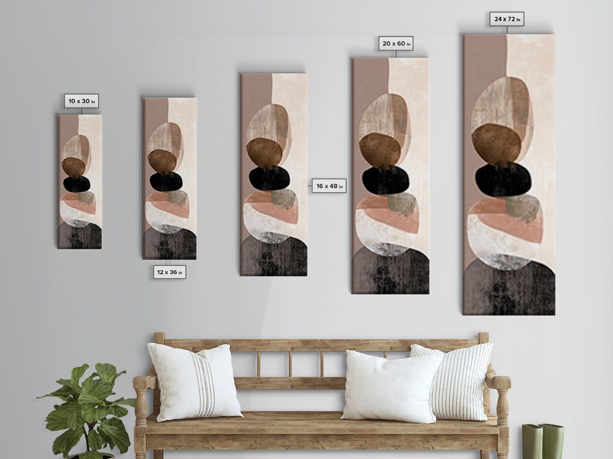 Two Overlapping Organic Shapes Canvas Print, Minimalist Art, Abstract Wall Art, Living Room Decor, Fine Art, Minimal, MIN-1x3-55