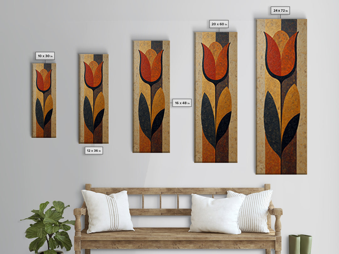 Single Flower Stem Canvas Print, Minimalist Art, Living Room Decor, Minimal, Modern Decor, Fine Art Print, Statement Artwork, MIN-1x3-72