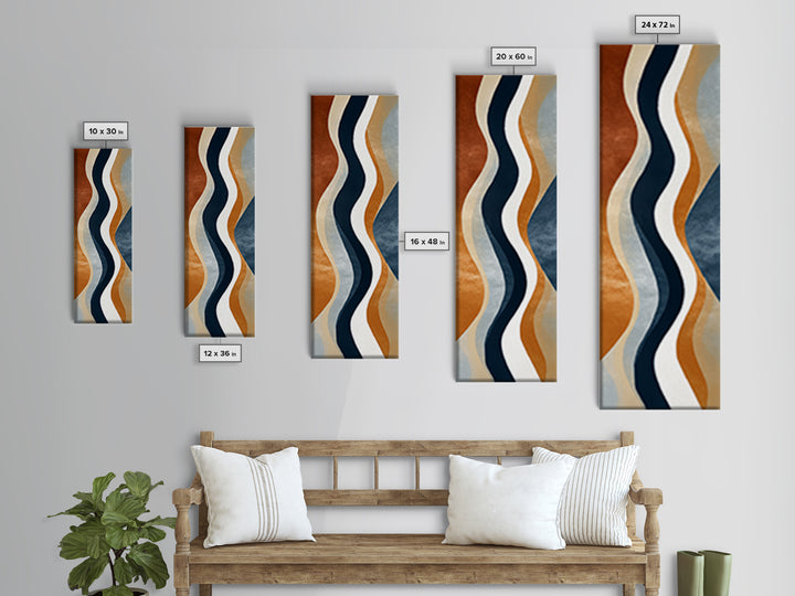 Minimal Abstract Wave Line Canvas Print, Minimalist Art, Large Wall Art, Living Room Decor, Minimal, Japanese Wall Art, MIN-1x3-73