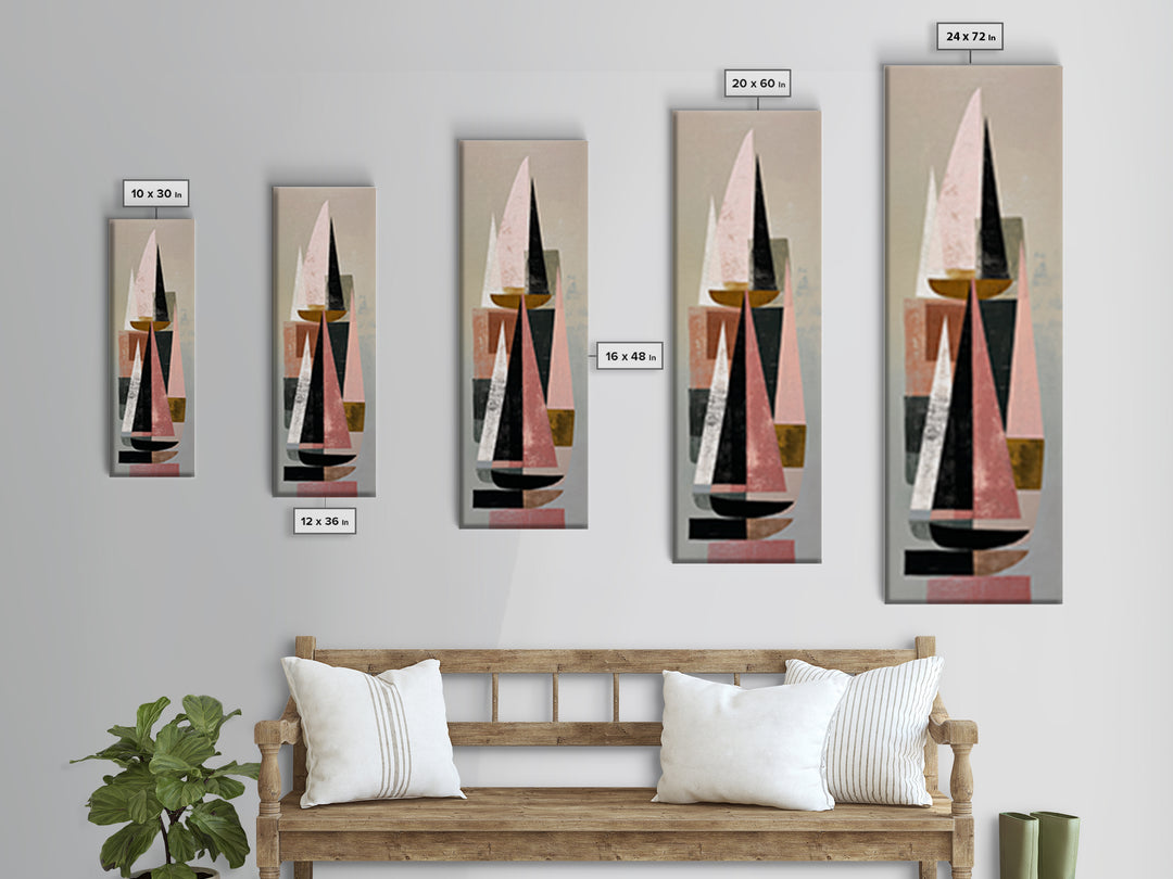 Tiny Sailboat under Open Sky Framed Canvas Print, Minimalist Art, Fine Art Print, Living Room Decor, Fine Art, Minimal, MIN-1x3-74