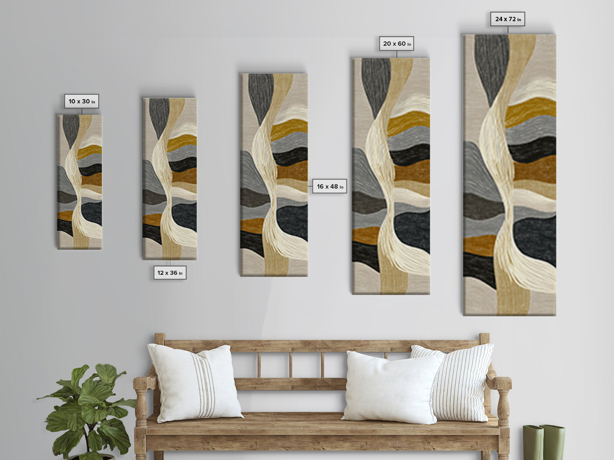 Two Overlapping Organic Shapes Framed Canvas Print, Minimalist Art, Abstract Painting, Living Room Decor, Fine Art, Minimal, MIN-1x3-79