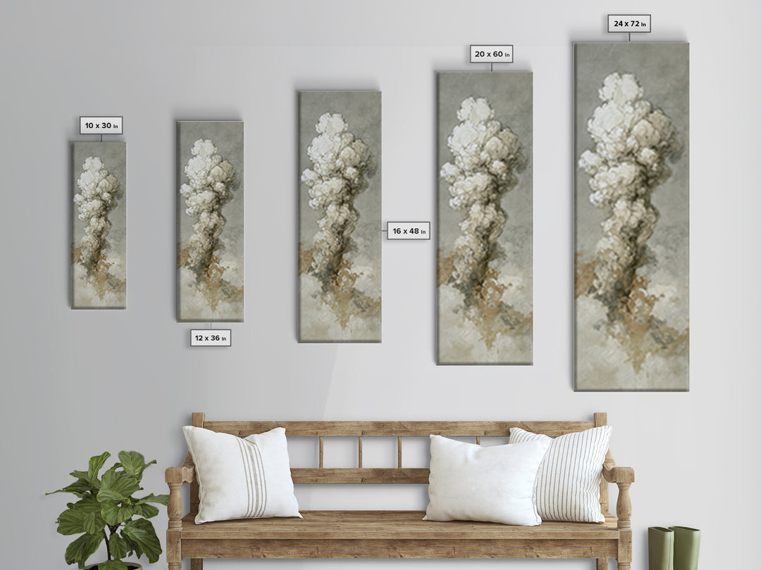 Small Cloud Study Canvas Print, Minimalist Art, Living Room Decor, Minimal, Modern Decor, Fine Art Print, Statement Artwork, MIN-1x3-81