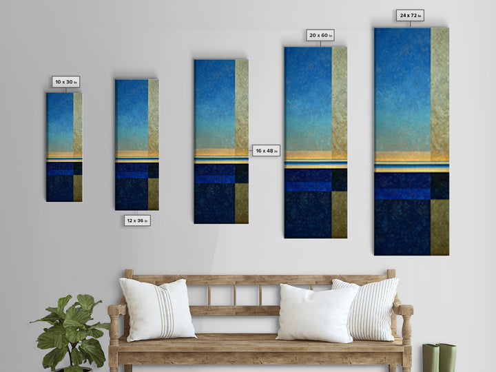 Simple Blue Horizon Canvas Print, Minimalist Art, Wall Art, Living Room Decor, Fine Art, Minimal, Large Wall Art, Movie Poster, MIN-1x3-90