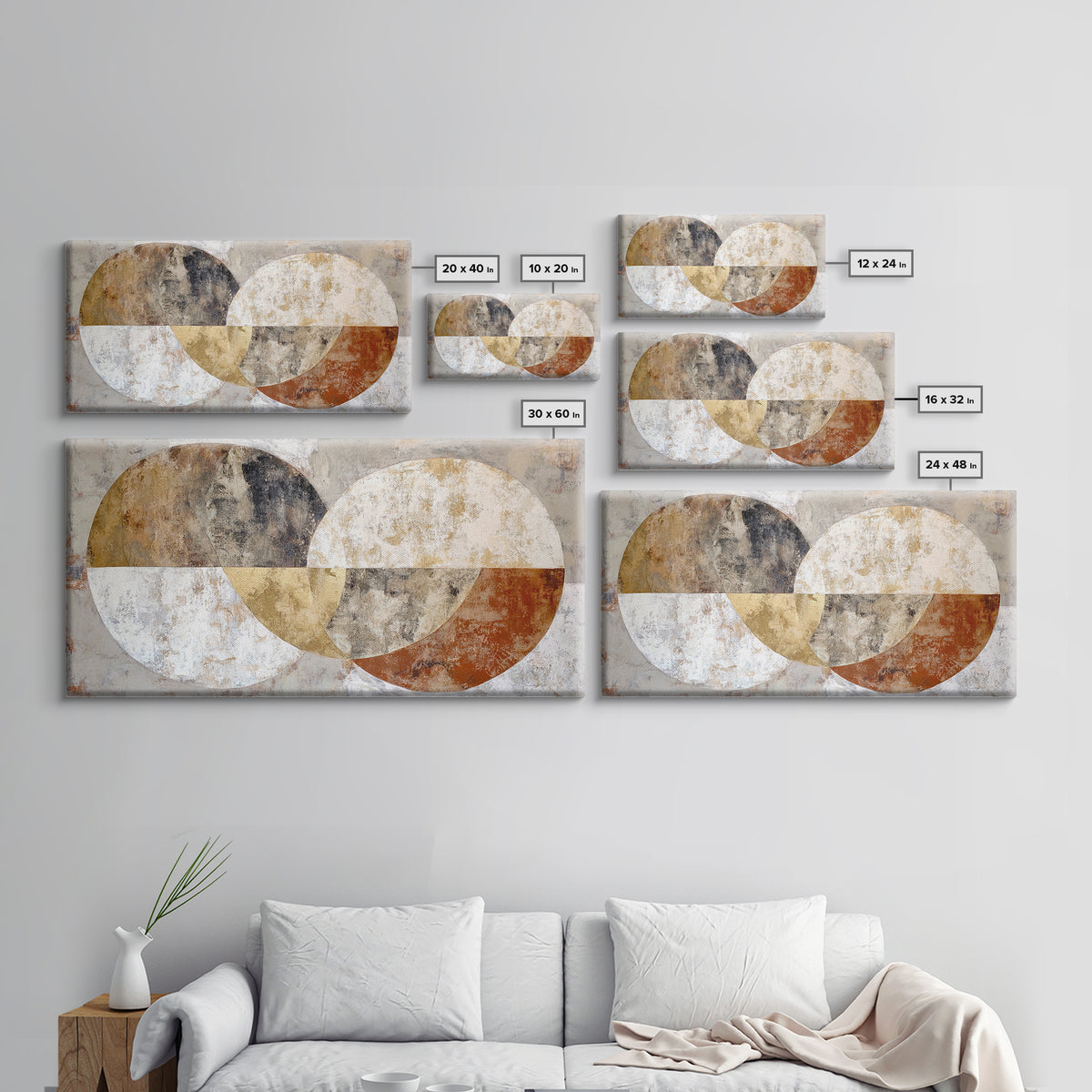 Two Overlapping Organic Shapes Framed Canvas Print, Minimalist Art, Home Decor, Living Room Decor, Abstract Art, Minimal, MIN-2x1-15