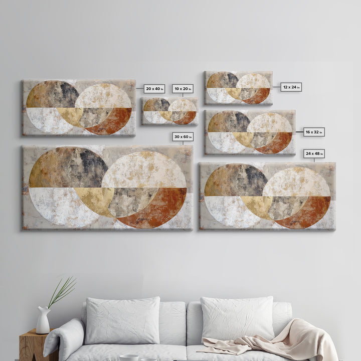Two Overlapping Organic Shapes Framed Canvas Print, Minimalist Art, Home Decor, Living Room Decor, Abstract Art, Minimal, MIN-2x1-15