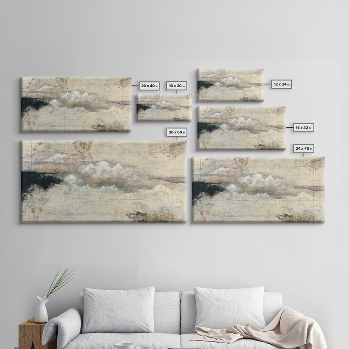 Small Cloud Study Canvas Print, Minimalist Art, Digital Prints, Living Room Decor, Minimal, Printable Art, Abstract Wall Art, MIN-2x1-17