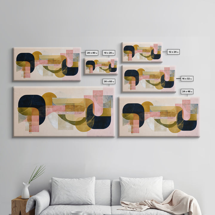 Minimal Abstract Wave Line Framed Canvas Print, Minimalist Art, Wall Decor, Living Room Decor, Abstract Art, Minimal, MIN-2x1-33