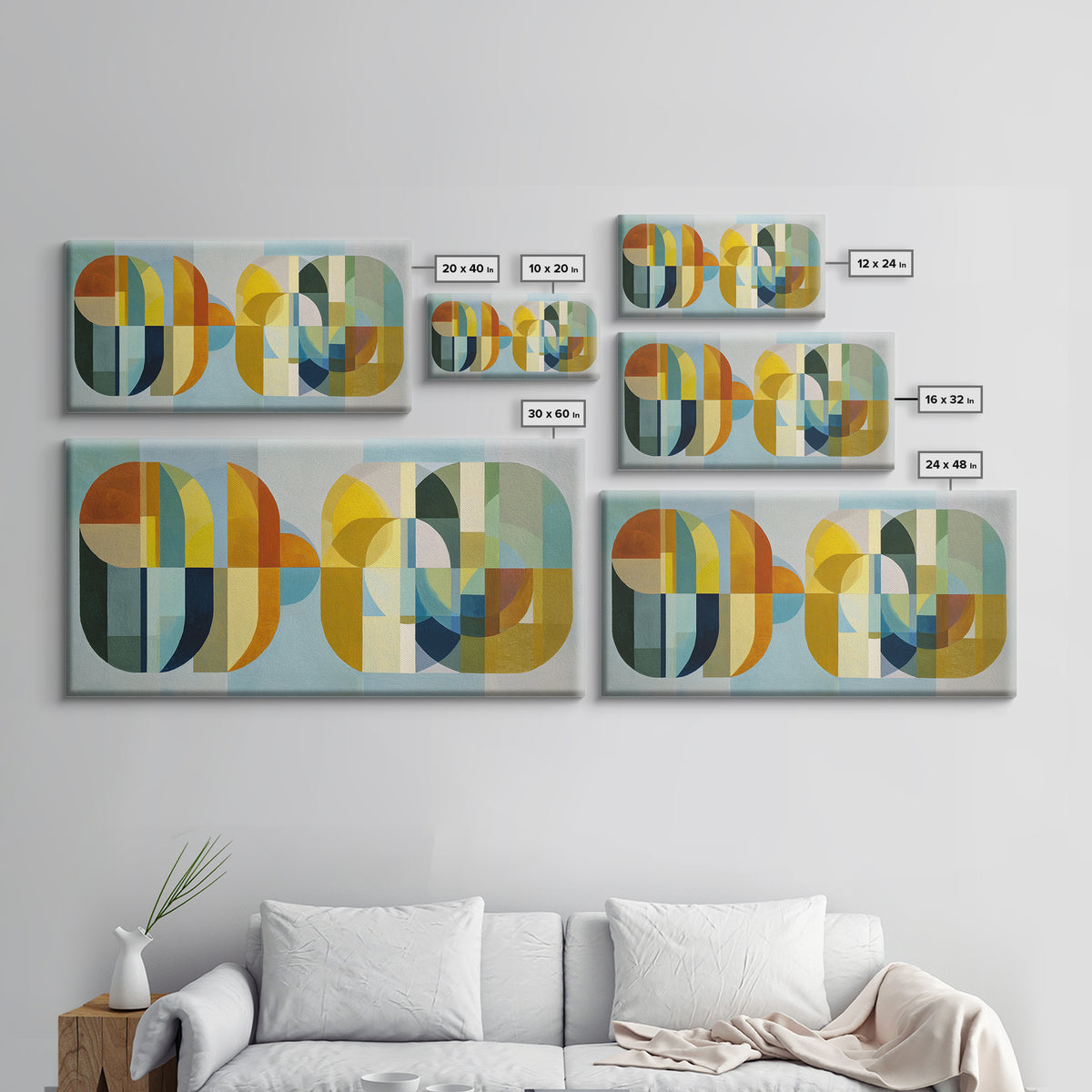 Simple Geometric Sun Framed Canvas Print, Minimalist Art, Wall Art, Living Room Decor, Abstract Art, Minimal, Large Wall Art, MIN-2x1-35