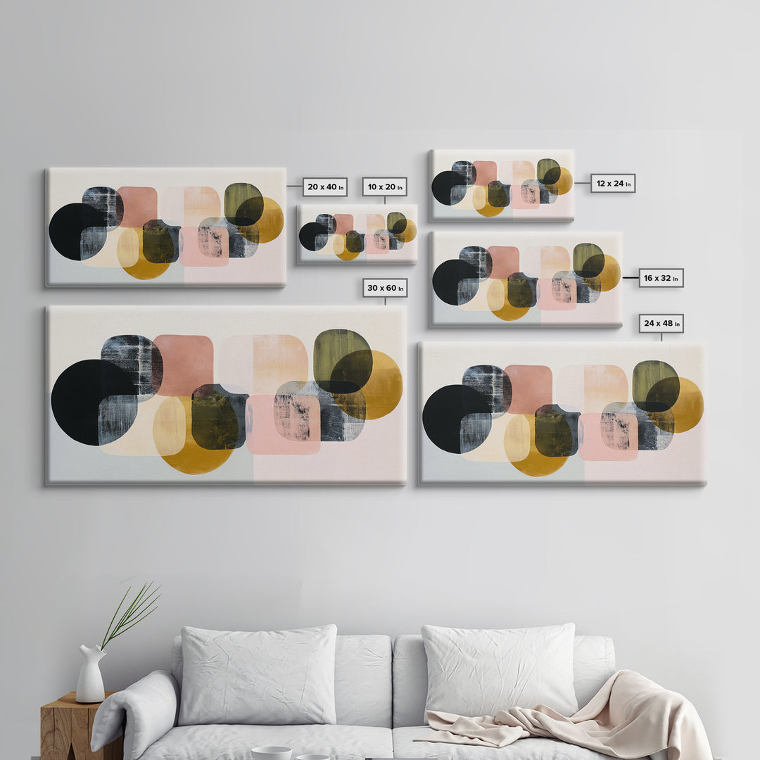 Single Brushstroke Circle Framed Canvas Print, Minimalist Art, Room Decor, Living Room Decor, Fine Art, Minimal, Art Print, MIN-2x1-42