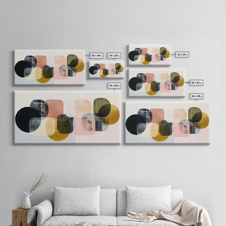 Single Brushstroke Circle Framed Canvas Print, Minimalist Art, Room Decor, Living Room Decor, Fine Art, Minimal, Art Print, MIN-2x1-42