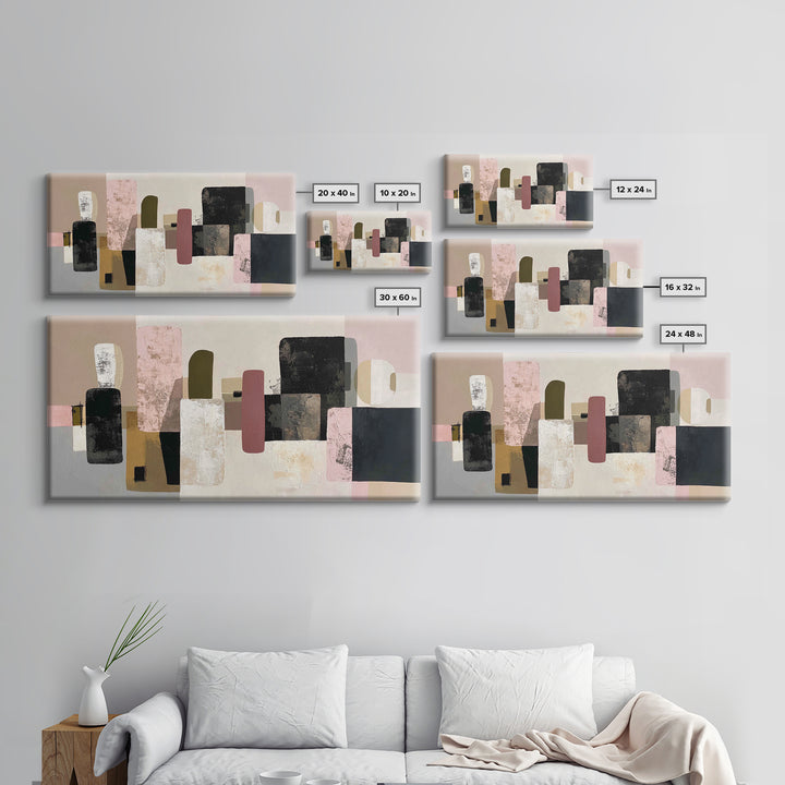 Quiet Stone Stack Framed Canvas Print, Minimalist Art, Abstract Art, Living Room Decor, Fine Art, Minimal, Modern Art, MIN-2x1-55