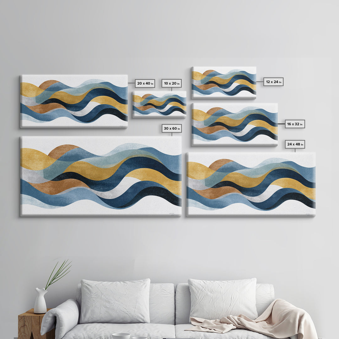Minimal Abstract Wave Line Canvas Print, Minimalist Art, Printables, Living Room Decor, Abstract Art, Minimal, Boho Wall Art, MIN-2x1-57