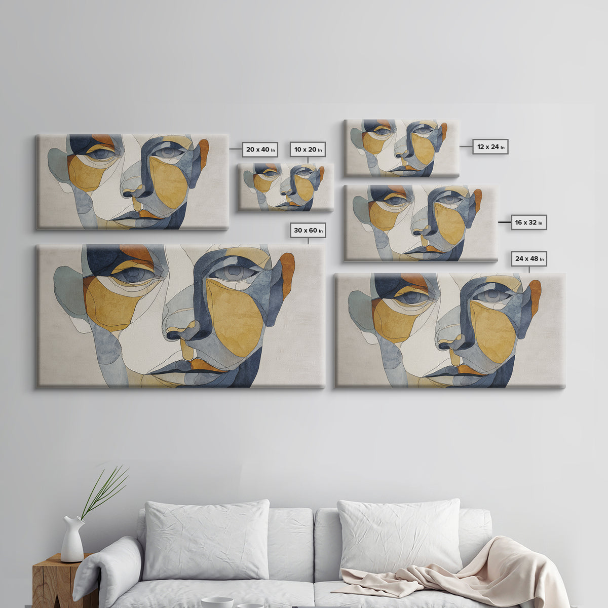 Single Continuous Line Female Face Canvas Print, Minimalist Art, Movie Poster, Living Room Decor, Minimal, Modern Wall Art, MIN-2x1-73
