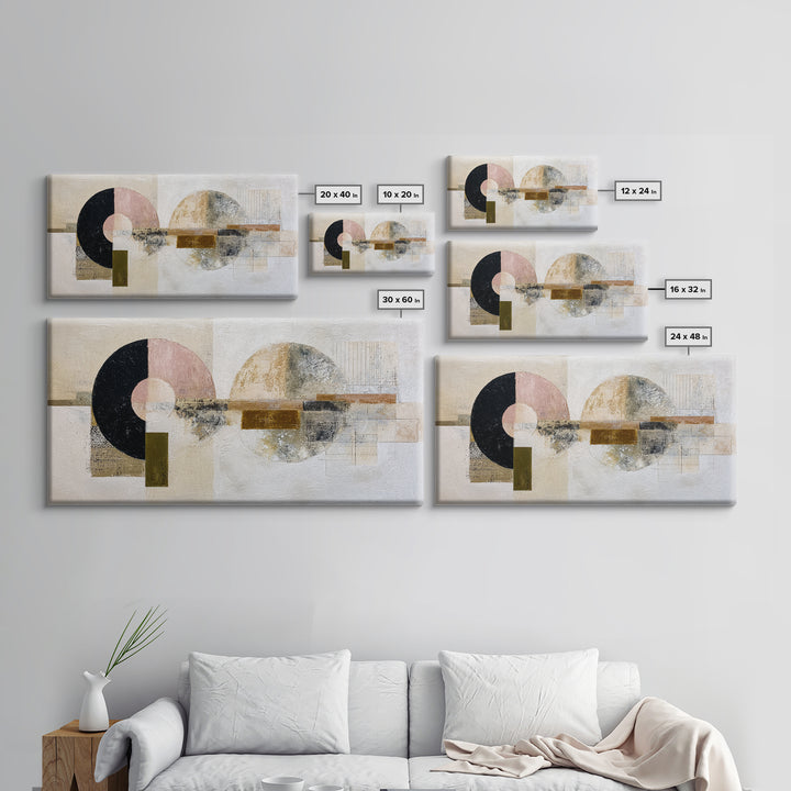 Minimal Moon over a Pale Ocean Canvas Print, Minimalist Art, Boho, Living Room Decor, Fine Art, Minimal, Abstract Painting, MIN-2x1-77