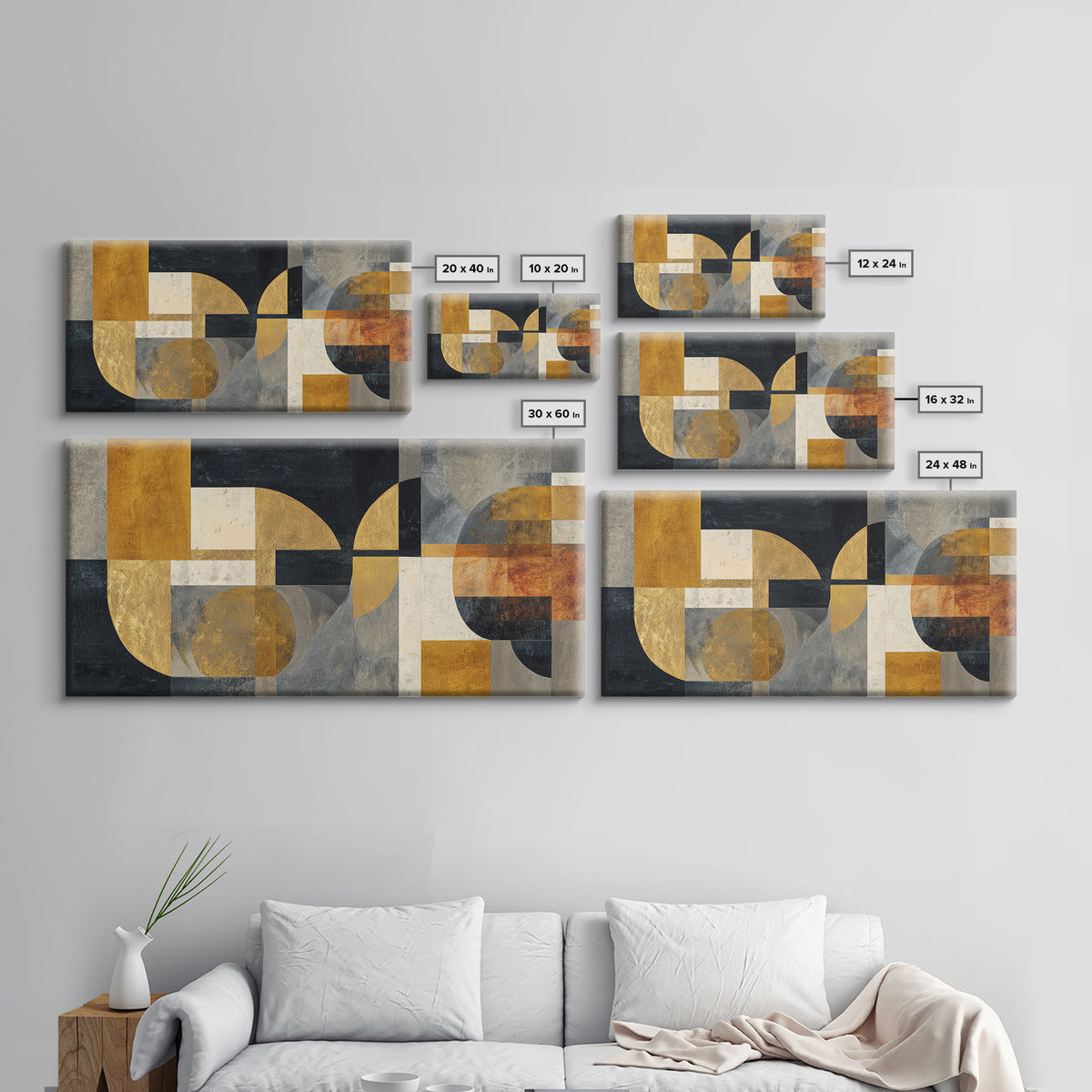 Single Gold Line Curve on Charcoal Framed Canvas Print, Minimalist Art, Abstract Art, Living Room Decor, Fine Art, Minimal, MIN-2x1-85