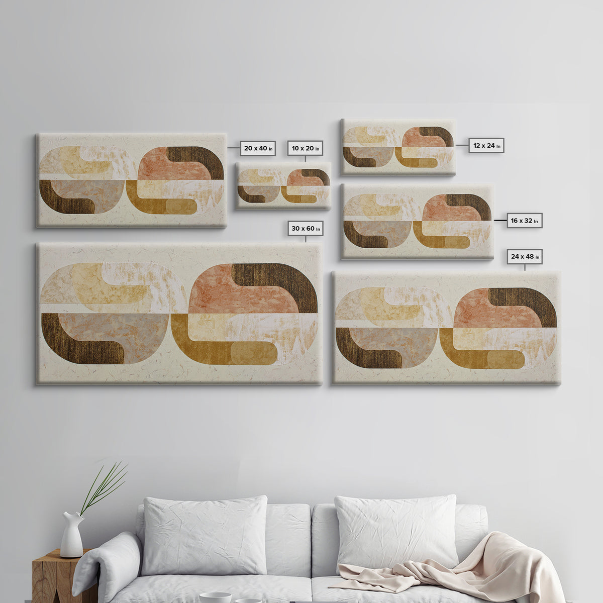 Two Overlapping Organic Shapes Framed Canvas Print, Minimalist Art, Unique Wall Art, Living Room Decor, Abstract Art, Minimal, MIN-2x1-87