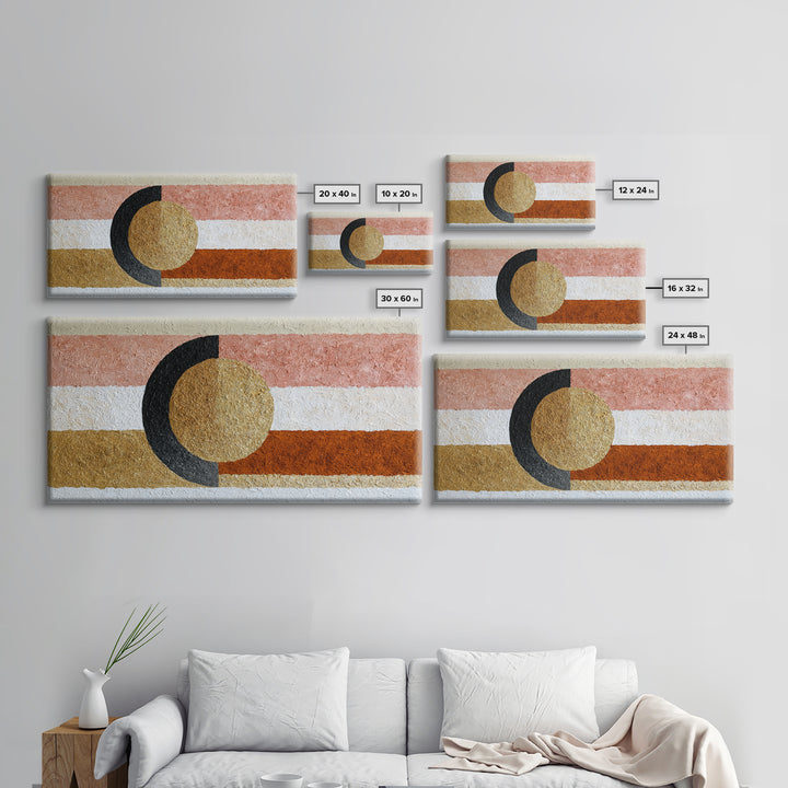 Single Brushstroke Circle Framed Canvas Print, Minimalist Art, Living Room Decor, Oil Painting, Minimal, Printable Art, MIN-2x1-90