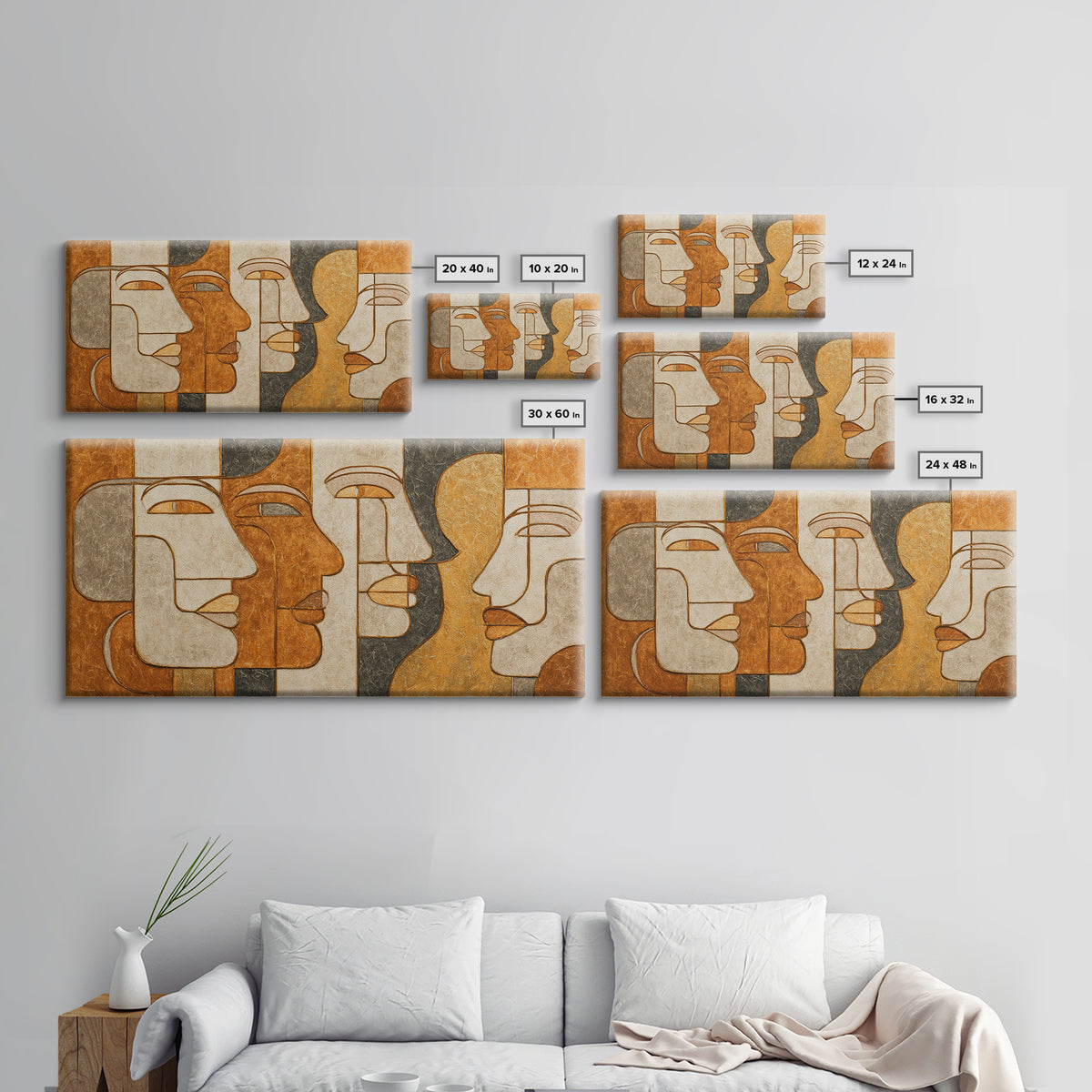 Single Continuous Line Female Face Framed Canvas Print, Minimalist Art, Printable Art, Living Room Decor, Oil Painting, Minimal, MIN-2x1-97