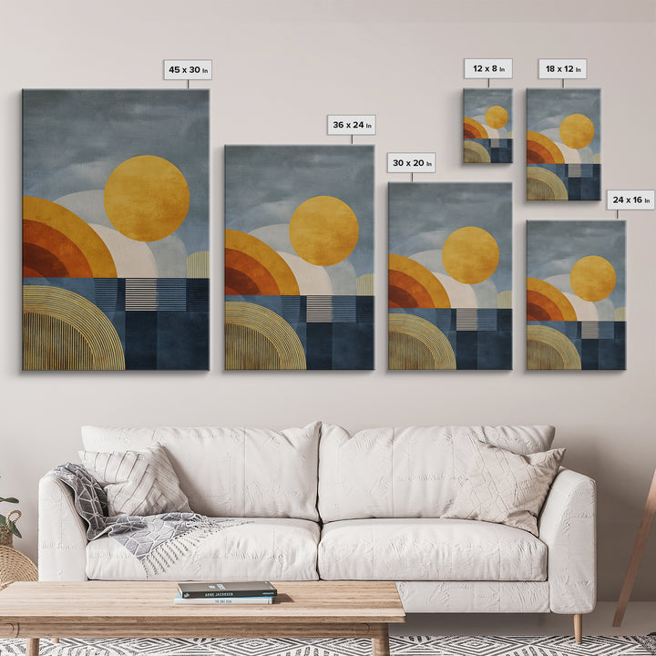 Simple Geometric Sun Canvas Print, Minimalist Art, Digital Prints, Living Room Decor, Abstract Art, Minimal, Printable Art, MIN-2x3-23