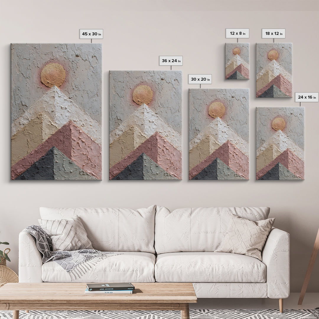 Thin Line Mountain Framed Canvas Print, Minimalist Art, Minimalist, Living Room Decor, Fine Art, Minimal, Black Art, MIN-2x3-34