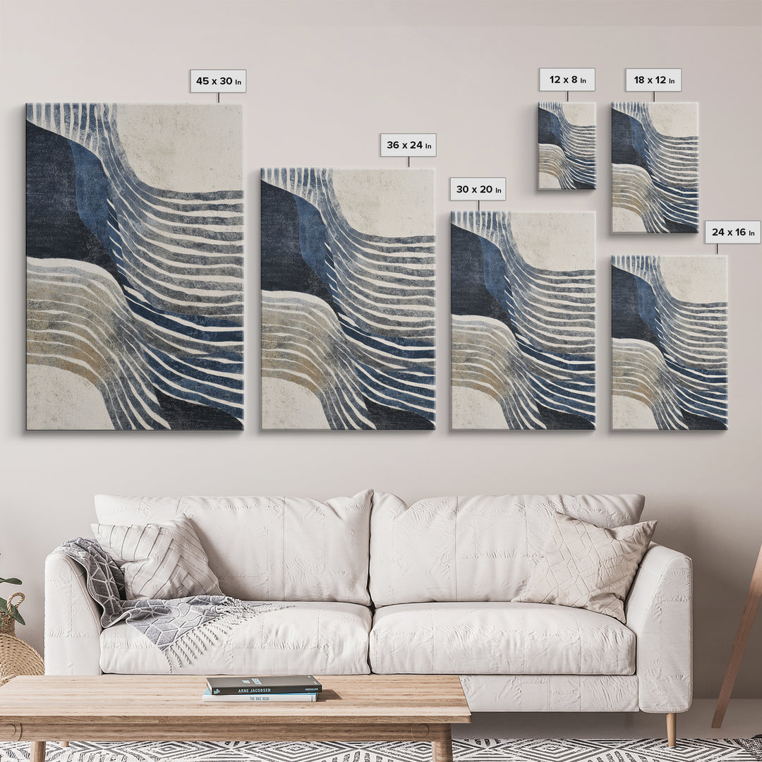 Minimal Abstract Wave Line Canvas Print, Minimalist Art, Large Wall Art, Living Room Decor, Minimal, Japanese Wall Art, MIN-2x3-45