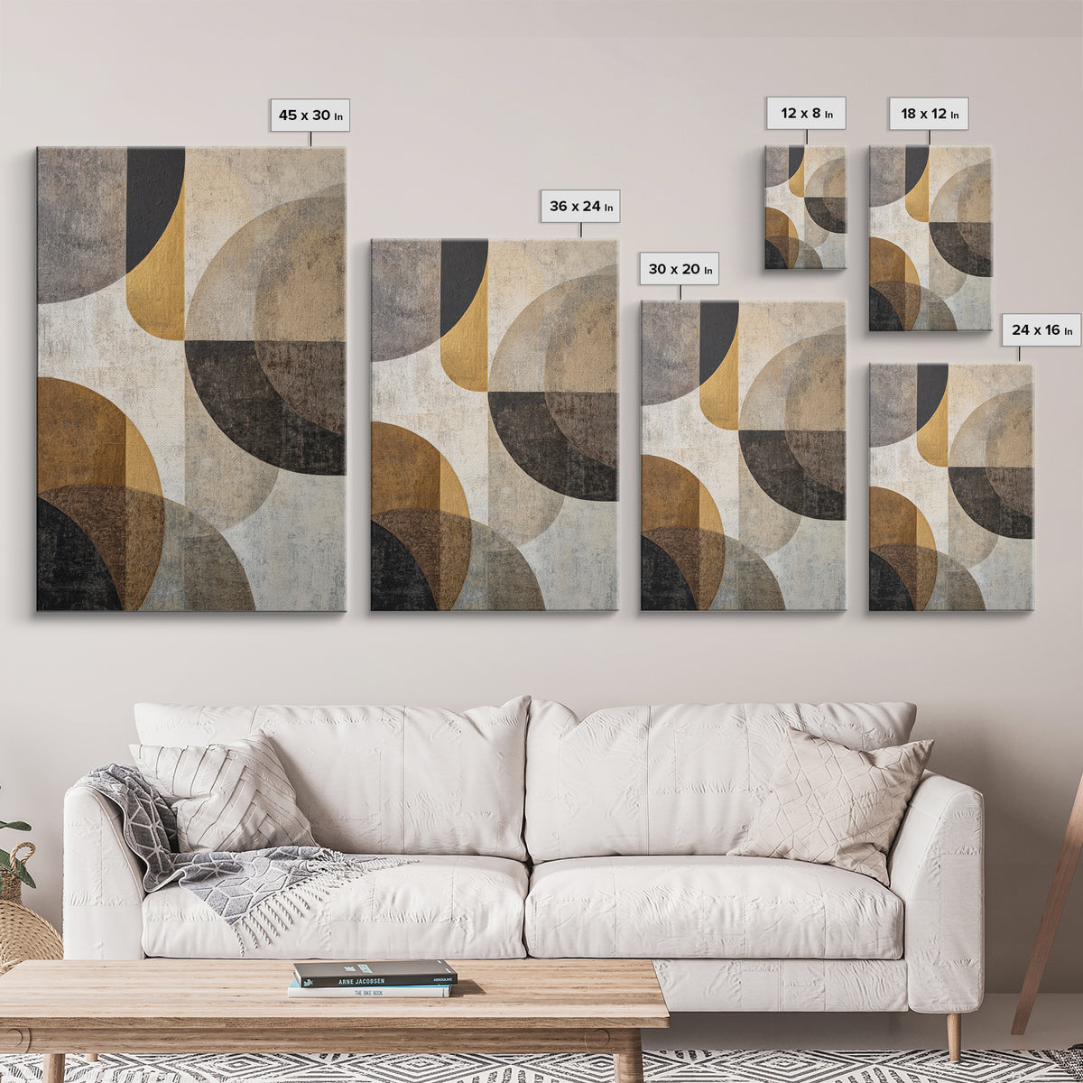 Single Gold Line Curve on Charcoal Canvas Print, Minimalist Art, Movie Poster, Living Room Decor, Abstract Art, Minimal, MIN-2x3-49