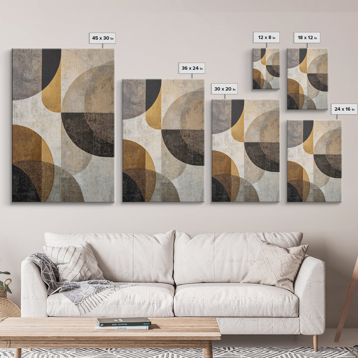 Single Gold Line Curve on Charcoal Canvas Print, Minimalist Art, Movie Poster, Living Room Decor, Abstract Art, Minimal, MIN-2x3-49