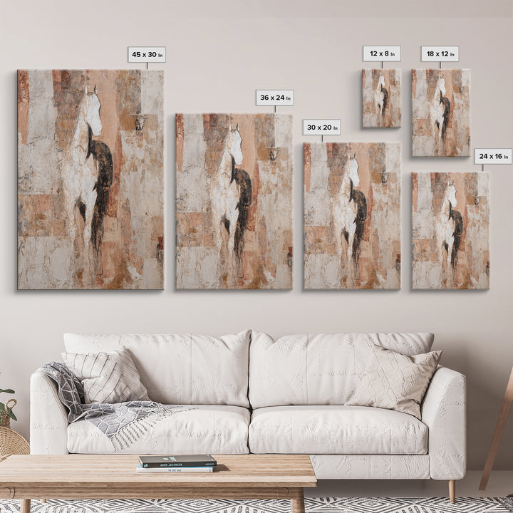 Minimal Horse Contour Canvas Print, Minimalist Art, Art, Living Room Decor, Fine Art, Minimal, Canvas Tote Bag, Abstract Art, MIN-2x3-50