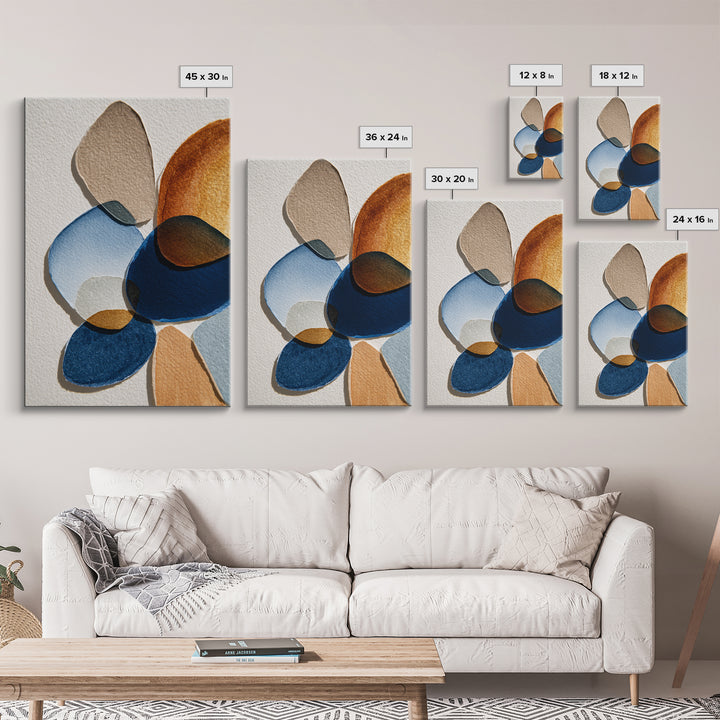Two Overlapping Organic Shapes Framed Canvas Print, Minimalist Art, Art Prints, Living Room Decor, Fine Art, Minimal, MIN-2x3-51
